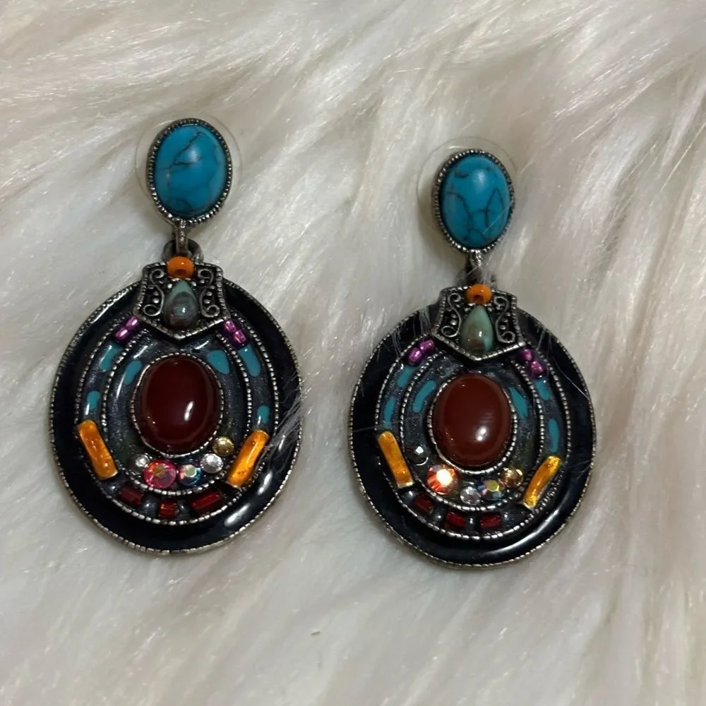 Chico's Vibrant Multicolor Dangle Earrings